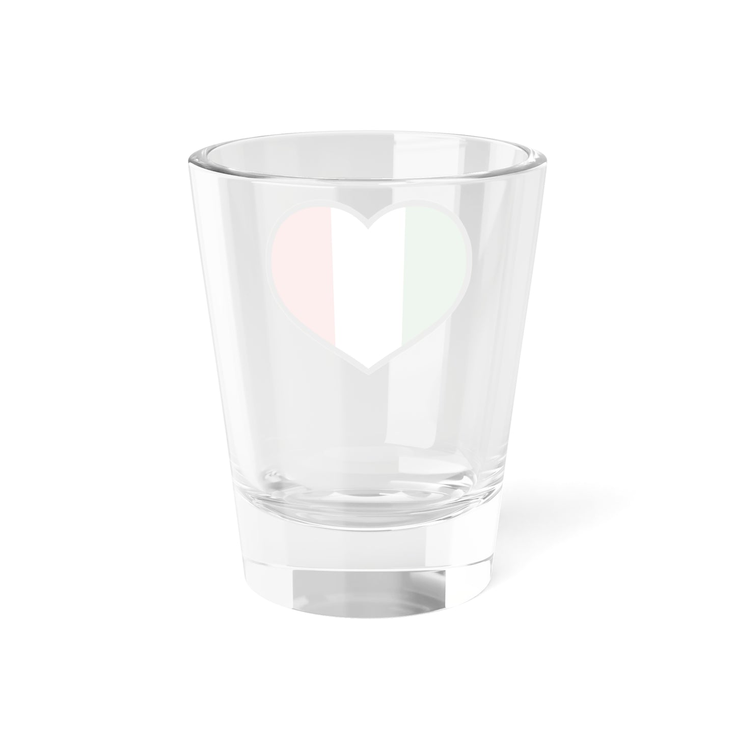 Italian Flag Heart Shot Glass, 1.5oz