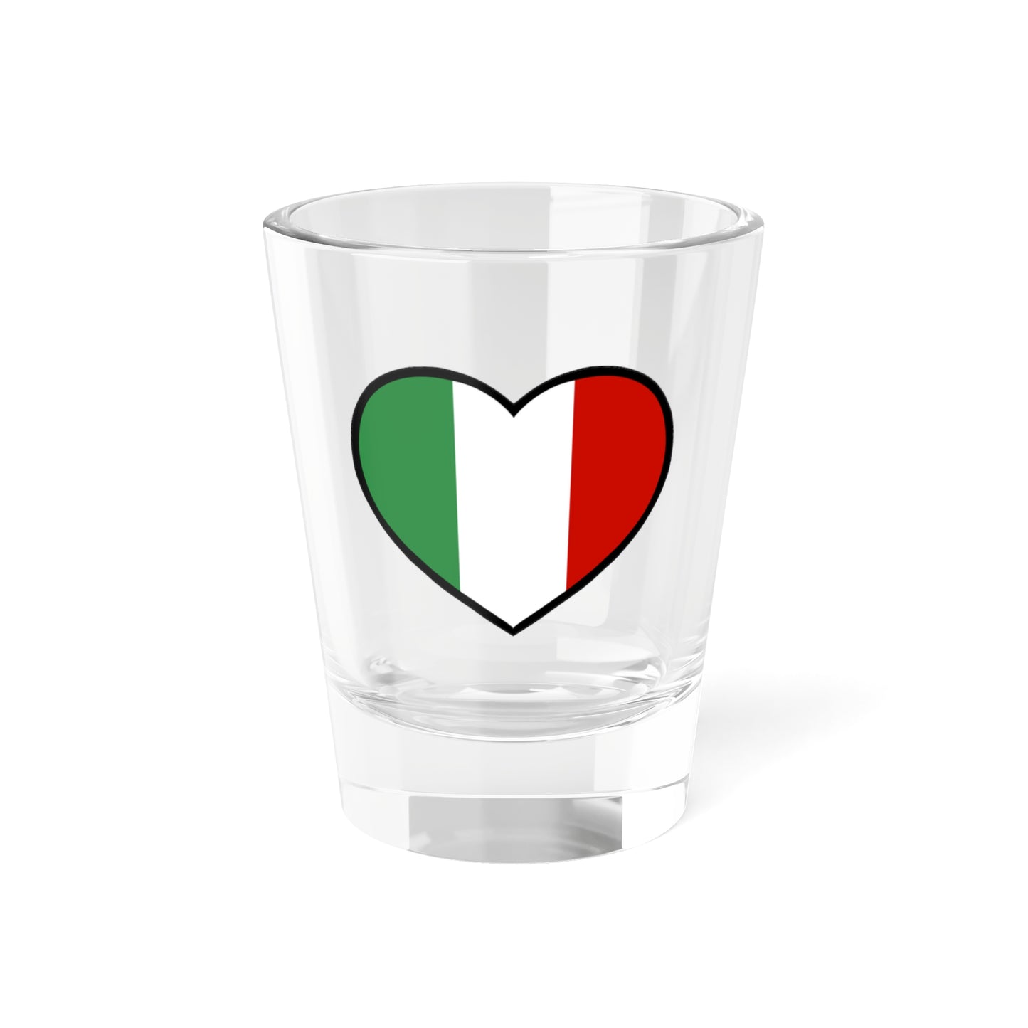 Italian Flag Heart Shot Glass, 1.5oz