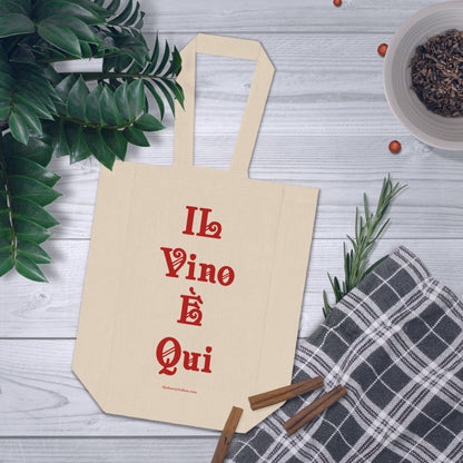 'The Wine Is Here' Double Bottle Tote Bag