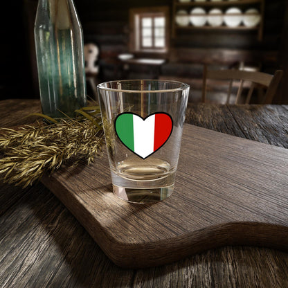 Italian Flag Heart Shot Glass, 1.5oz